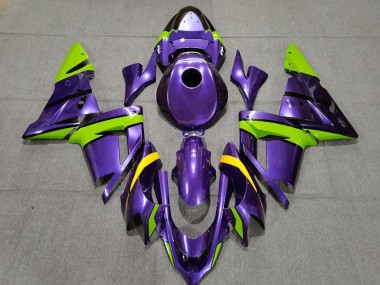 2004-2005 Kawasaki ZX10R Motorcycle Fairings - Purple Green and Yellow