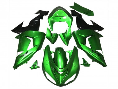 2006-2007 Kawasaki ZX10R Motorcycle Fairings - Green Glossy Black
