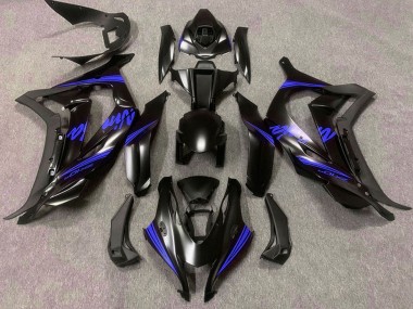2016-2020 Kawasaki ZX10R Motorcycle Fairings - Matte Black Blue Ninja