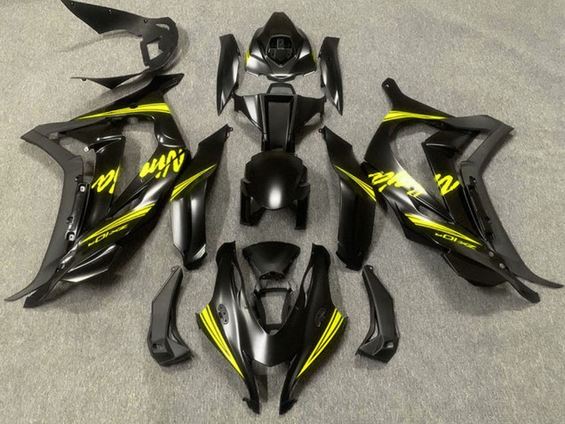 2016-2020 Kawasaki ZX10R Motorcycle Fairings - Matte Black Yellow Ninja