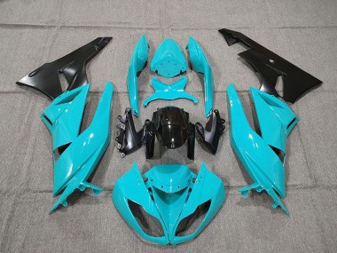 2009-2012 Kawasaki ZX6R Motorcycle Fairing Kits - Blue Glossy Black