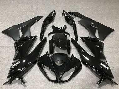 2009-2012 Kawasaki ZX6R Motorcycle Fairing - Glossy Black Matte Black