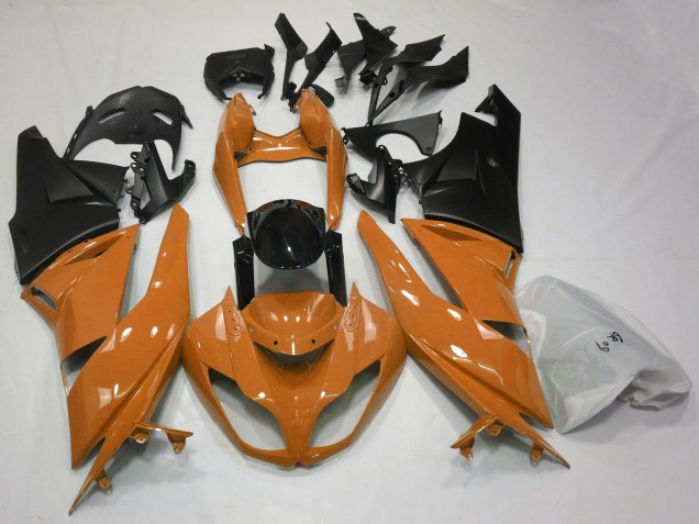 2009-2012 Kawasaki ZX6R Motorcycle Fairings - Orange Glossy Black Matte Black