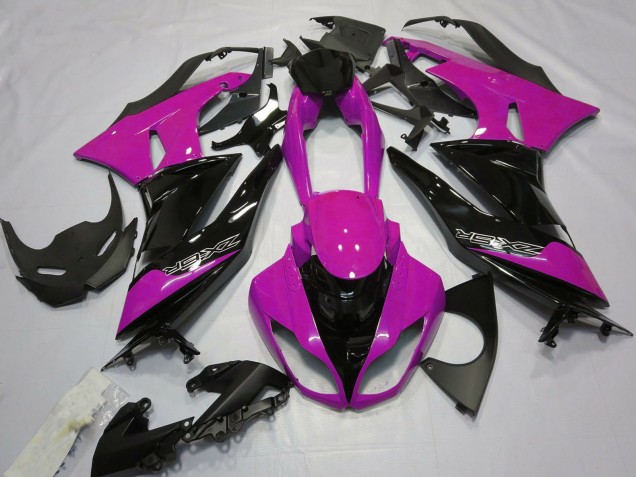 2009-2012 Kawasaki ZX6R Motorcycle Fairings - Pink Glossy Black