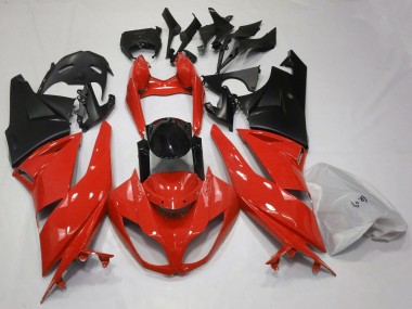 2009-2012 Kawasaki ZX6R Motorcycle Fairings - Red Glossy Black Matte Black