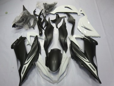 2013-2018 Kawasaki ZX6R Motorcycle Fairings - White Matte Black