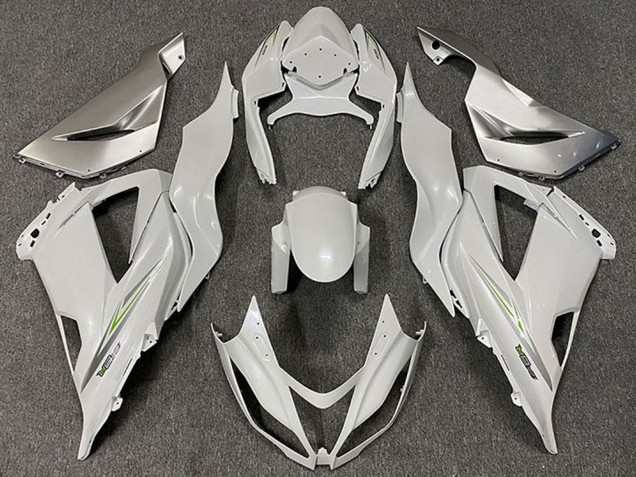 2013-2018 Kawasaki ZX6R Motorcycle Fairings - Pearl White Green