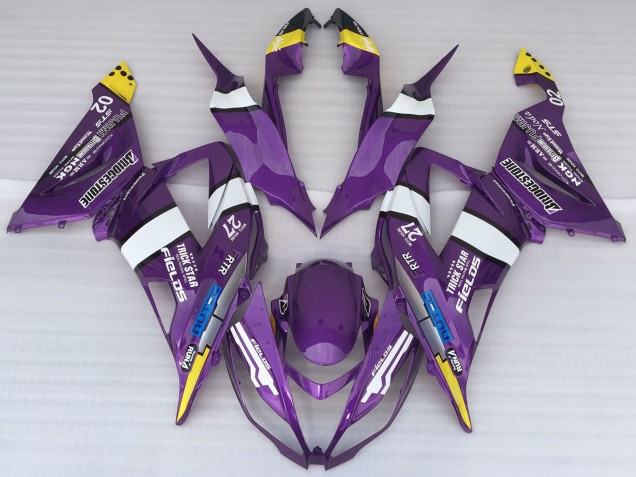 2013-2018 Kawasaki ZX6R Motorcycle Fairings - Purple Yellow White Blue
