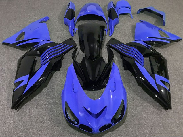 2006-2011 Kawasaki ZX14R Motorcycle Fairings - Blue Glossy Black