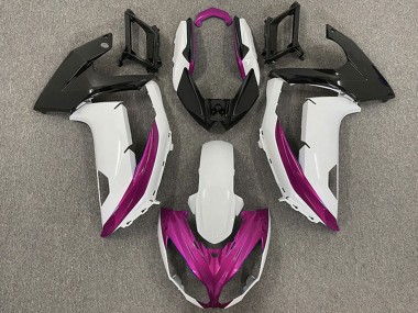 2009-2011 Kawasaki Ninja 650R Motorcycle Fairings - White Magenta Matte Black