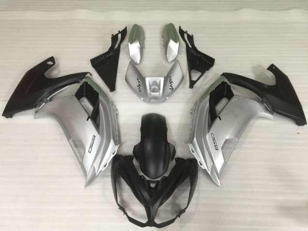 2009-2011 Kawasaki Ninja 650R Motorcycle Fairings - Silver Matte Black