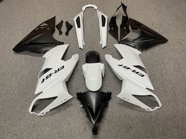 2009-2011 Kawasaki Ninja ER6F Motorcycle Fairings - White Matte Black