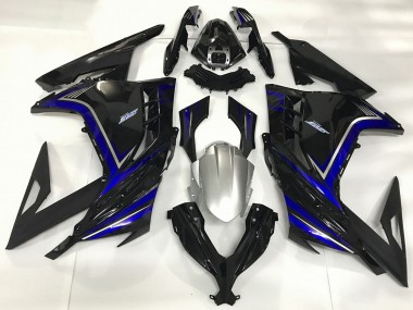 2013-2024 Kawasaki Ninja 300 Motorcycle Fairings - Glossy Black Blue