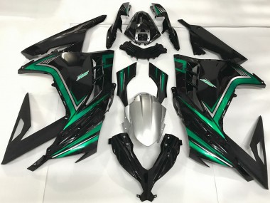 2013-2024 Kawasaki Ninja 300 Motorcycle Fairings - Glossy Black Emerald Green
