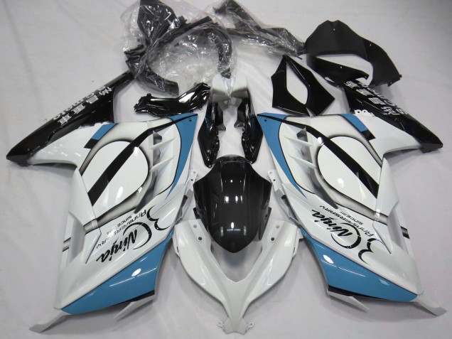 2013-2024 Kawasaki Ninja 300 Motorcycle Fairings - Glossy White Light Blue Black