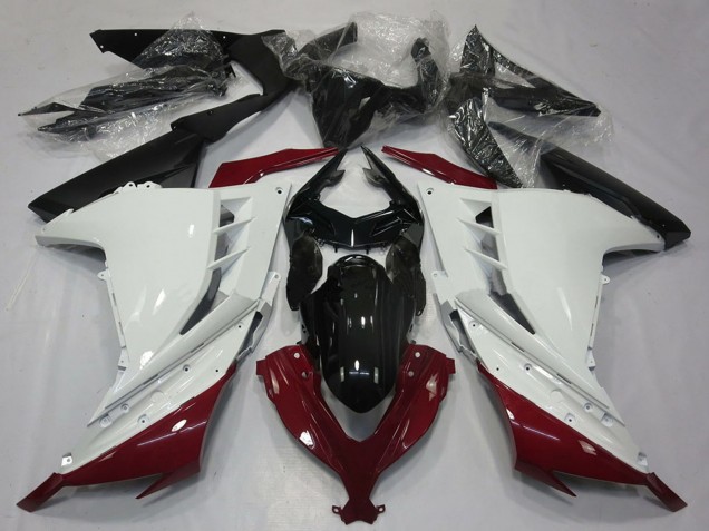 2013-2024 Kawasaki Ninja 300 Motorcycle Fairings - White Maroon Red Black