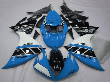 2012-2014 Yamaha R1 Motorcycle Fairings - Blue White Glossy Black