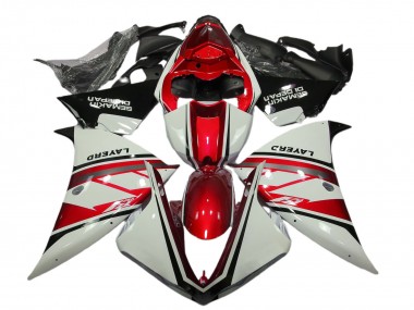 2012-2014 Yamaha R1 Motorcycle Fairings - White Red Black Layerd Semakin Didepan