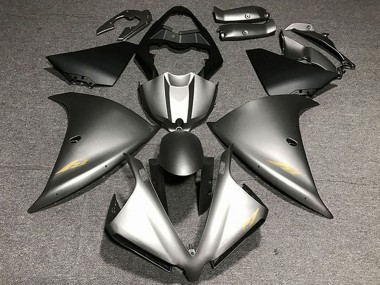2012-2014 Yamaha R1 Motorcycle Fairings - Matte Grey Gold Decals