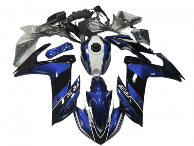 2015-2018 Yamaha R3 Motorcycle Fairings - Blue White Glossy Black