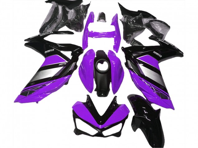 2015-2018 Yamaha R3 Motorcycle Fairings - Purple Silver Glossy Black