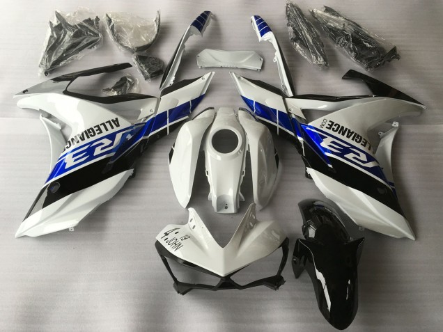 2015-2018 Yamaha R3 Motorcycle Fairings - White Blue Black
