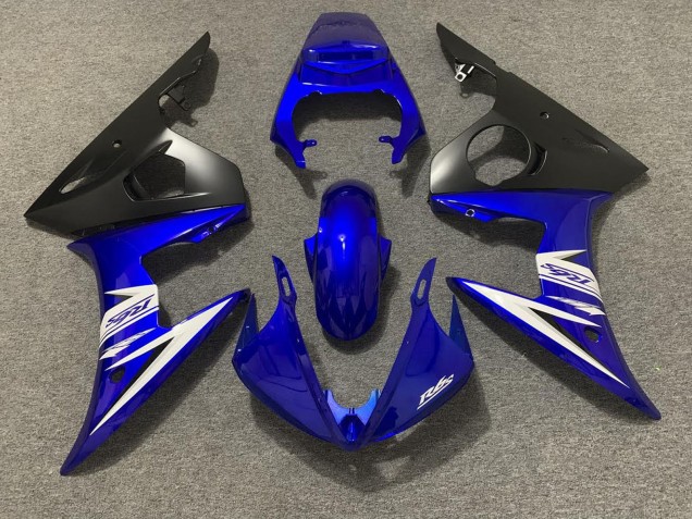 2003-2004 Yamaha R6 Motorcycle Fairing - Blue White Matte Black