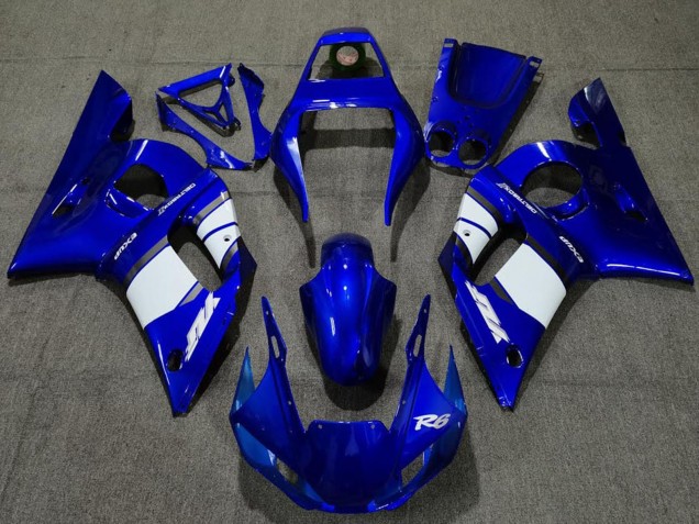 1998-2002 Yamaha R6 Motorcycle Fairings - Blue White