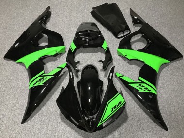 2003-2004 Yamaha R6 Motorcycle Fairings - Glossy Black Green