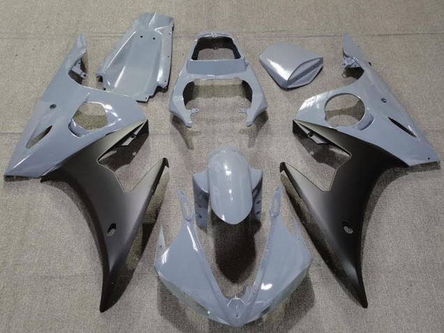 2003-2004 Yamaha R6 Motorcycle Fairings - Nardo Grey Matte Black