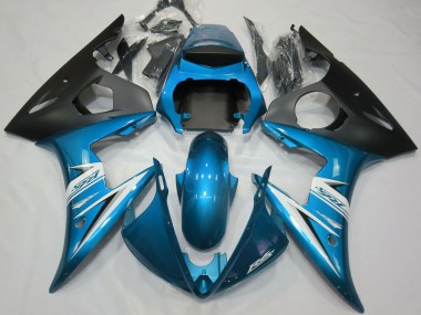 2003-2004 Yamaha R6 Motorcycle Fairings - Blue White Matte Black