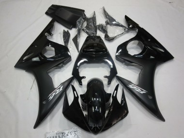 2005 Yamaha R6 Motorcycle Fairings - Glossy Black Matte Black White