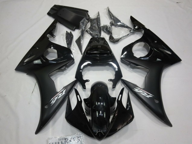 2005 Yamaha R6 Motorcycle Fairings - Glossy Black Matte Black White