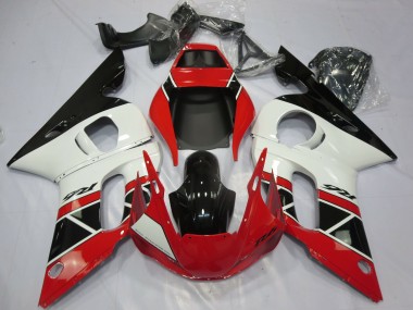 1998-2002 Yamaha R6 Motorcycle Fairings - Red White Glossy Black OEM Style