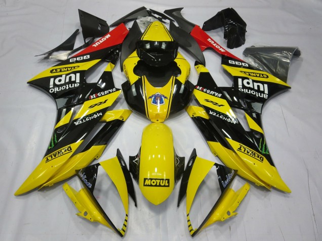 2006-2007 Yamaha R6 Motorcycle Fairings - Yellow Black Red Motul Monster