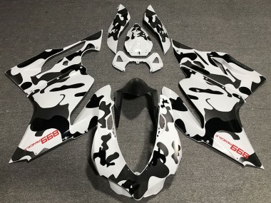 2011-2014 Ducati 899 Motorcycle Fairings - White Black Camouflage