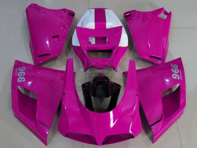 1993-2005 Ducati 996 Motorcycle Fairings - Glossy Pink White Black