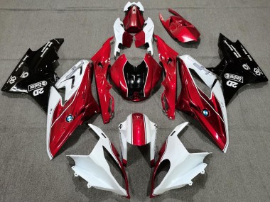 2017-2018 BMW S1000RR Motorcycle Fairings - White Red Glossy Black