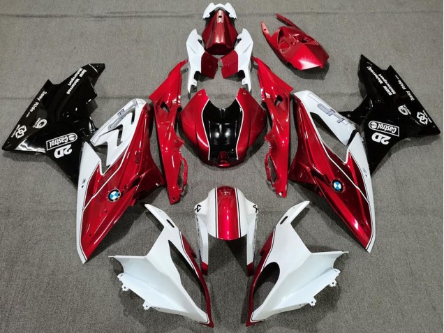 2017-2018 BMW S1000RR Motorcycle Fairings - White Red Glossy Black