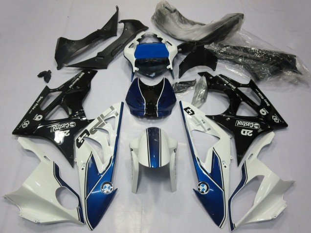 2017-2018 BMW S1000RR Motorcycle Fairings - White Blue Glossy Black