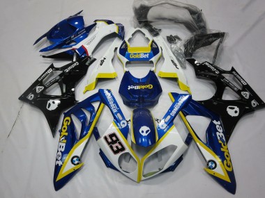 2009-2014 BMW S1000RR Motorcycle Fairings - White Yellow Blue Glossy Black GoldBet 93