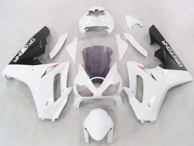 2006-2008 Triumph Daytona 675 Motorcycle Fairings - White Glossy Black