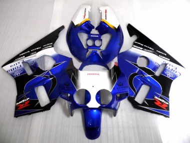 1987-1989 Honda CBR400RR NC23 Motorcycle Fairings - White Yellow Blue Glossy Black Corona Motul