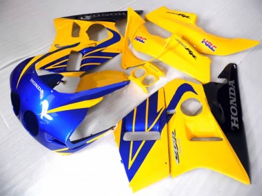 1987-1989 Honda CBR400RR NC23 Motorcycle Fairings - Yellow Blue Glossy Black