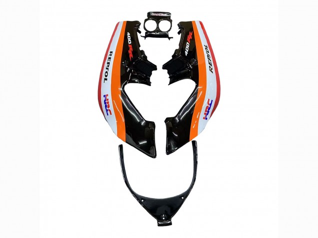 1987-1989 Honda CBR400RR NC23 Motorcycle Fairings - Orange White Red Glossy Black Repsol HRC