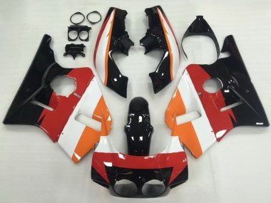 1987-1989 Honda CBR400RR NC23 Motorcycle Fairings - Orange White Red Glossy Black