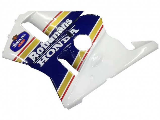 1987-1989 Honda CBR400RR NC23 Motorcycle Fairings - White Yellow Blue Rothmans