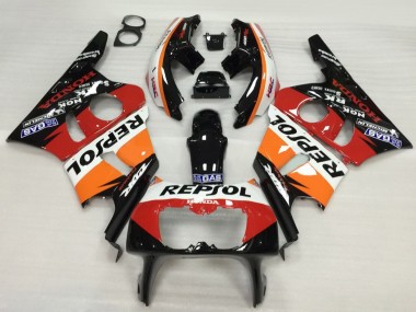 1987-1989 Honda CBR400RR NC23 Motorcycle Fairing - Orange White Red Glossy Black Repsol HRC