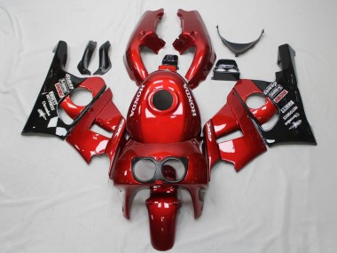 1990-1999 Honda CBR400RR NC29 Motorcycle Fairings - Red Glossy Black