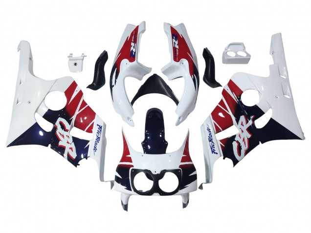 1990-1999 Honda CBR400RR NC29 Motorcycle Fairings - White Red Dark Blue Fireblade